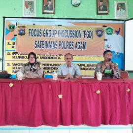 SATBINMAS POLRES AGAM MELAKUKAN KEGIATAN FOKUS GROUP DISCUSSION (FGD) DI SMKN 2 LUBUK BASUNG